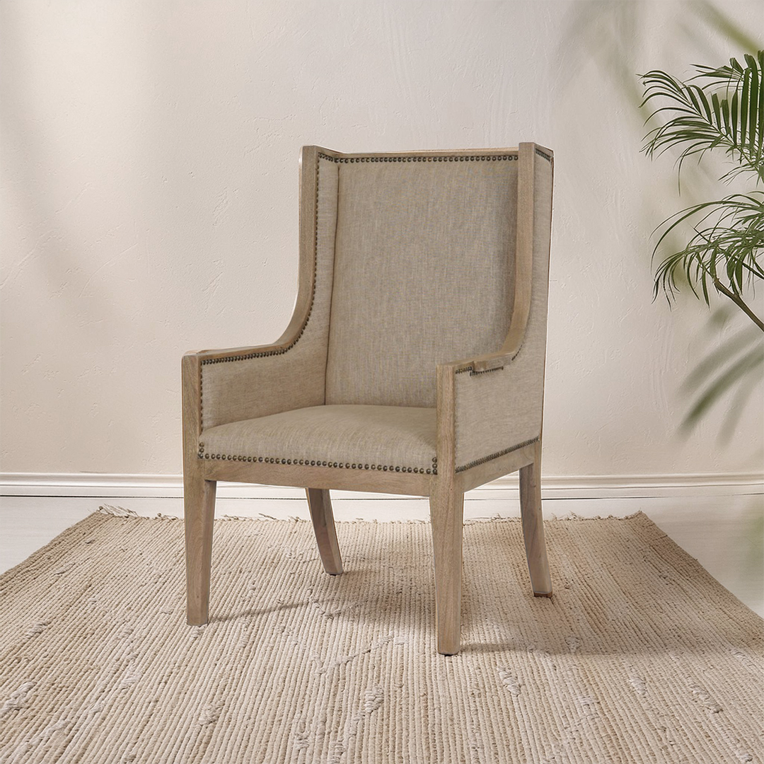 Mango Wood Wing Chair