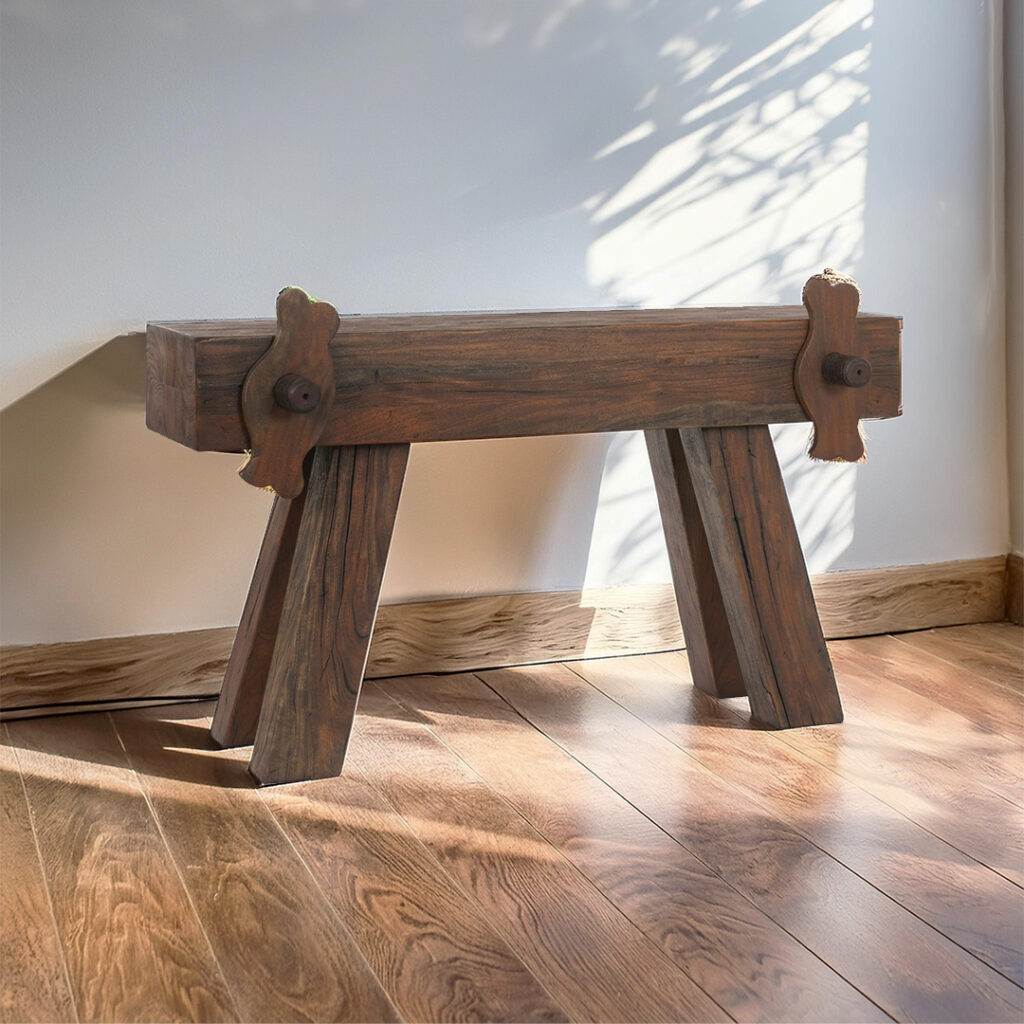 Distressed Top Console Table